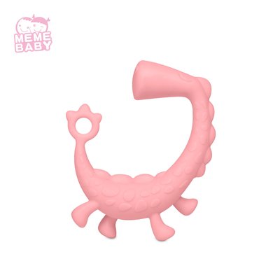 Colorful Dinosaur Soft Silicone Teether Eco Friendly Stuffed Baby Animal Toys