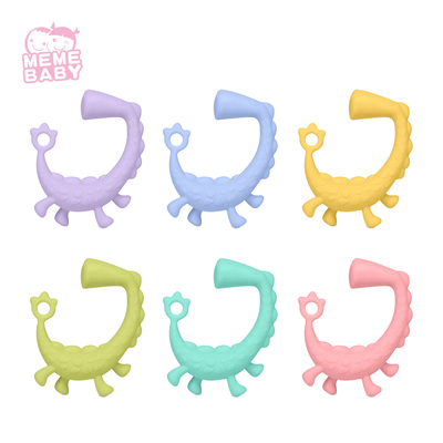 Colorful Dinosaur Soft Silicone Teether Eco Friendly Stuffed Baby Animal Toys