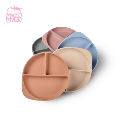 LFGB Approved 18cm Child'S Suction Plate Divided Round Shape