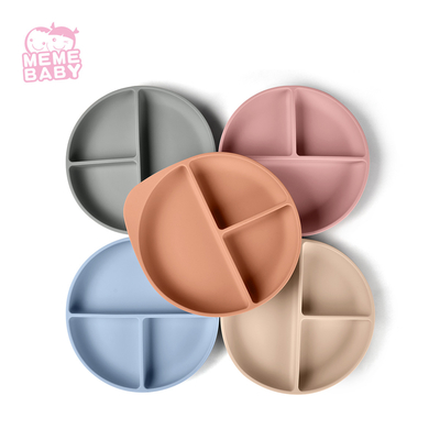 LFGB Approved 18cm Child'S Suction Plate Divided Round Shape