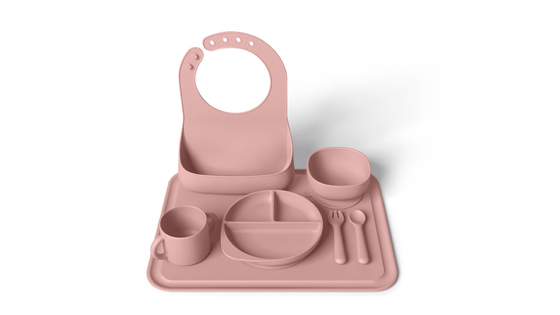 Microwave Safe Silicone Bib And Plate Set